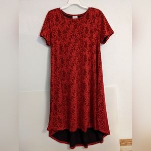 Ladies LulaRoe Short Sleeve Red Dress Size Medium